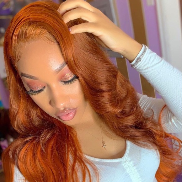 22” Light Brown/Blond/Orange Front Lace Wig Unit main image 8